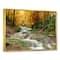 Designart - Forest Waterfall with Yellow Trees - Large Landscape Framed Canvas Art Print